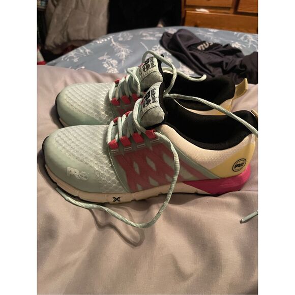 Timberland PRO Womens Pink Light Green Radius Composite Safety Toe Shoes 8.5M - Picture 11 of 11